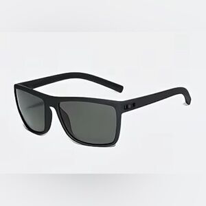 Men's Stylish Black Sunglasses with Greenish Gray Tinted Lenses